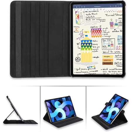 Etui Obrotowe do iPad 10.9 2022 Gen. 10 / iPad 11 2025 A16 Gen. 11, czarne - ochronne z podstawką