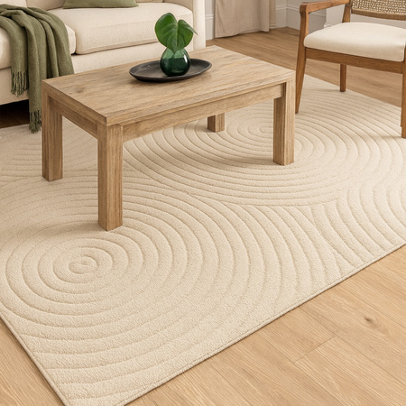 Dywan 160x230 do salonu pętelkowy duży japandi nowoczesny ciężki gruby POLO, beżowy