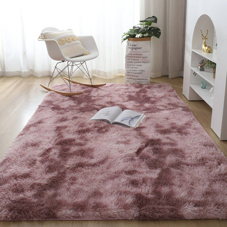 Dywan Ombre Shaggy 160x200 cm, różowy OmbrePurple - miękki do salonu i sypialni