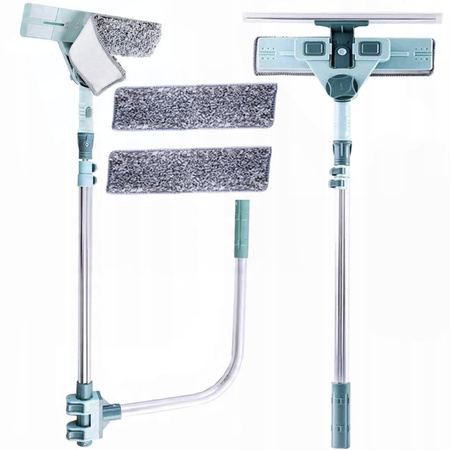 2w1 Teleskopowa Myjka Ściągaczka do mycia okien szyb luster 69-145cm, turkusowa