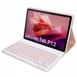 Etui pokrowiec z klawiaturą magnetyczną Bluetooth do Lenovo Tab P12 TB-370, różowe