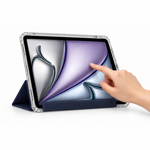 Etui Hard Crystal do Apple iPad Air 13 M4 M3 M2 2026/ 25/ 24 gen 8/ 7 z klapką - granatowe