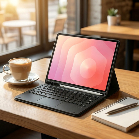 Puzdro s klávesnicou na Samsung Galaxy Tab A11+, čierne - ochranné so stojanom, prístup k portom a tlačidlám