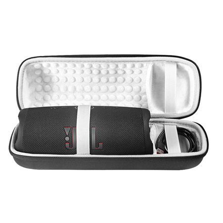 Puzdro Súprava + s pásikom na Jbl Charge 5 cestovné karabína / Charge 5, čierne - ochranné so stojanom