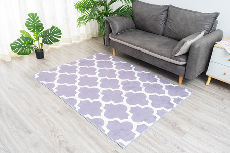 NOVO Strado modern carpet for living room delicate grey velvet pattern Morocco Grey 140x200 cm