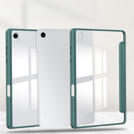 Etui Clear Pencil do Samsung Galaxy Tab S11 11 SM SMX736 z klapką, zielone - ochronne