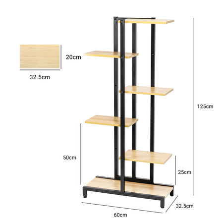 Kwietnik stojący metalowy stojak na kwiaty rośliny 6 poziomów Castle 125 cm