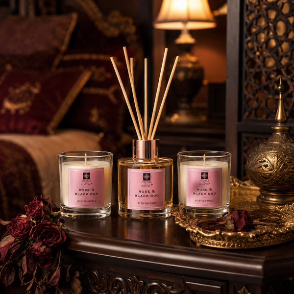 Zestaw Dyfuzorów zapachowych Rose & Black Oud