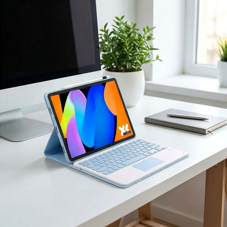 Etui z klawiaturą do Lenovo Idea Tab 11 2025, niebieskie - ochronne z podstawką