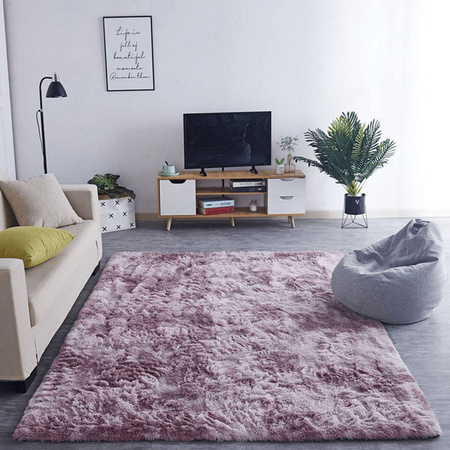 Dywan Shaggy Ombre 80x150 cm, różowo-fioletowy - miękki do salonu i sypialni