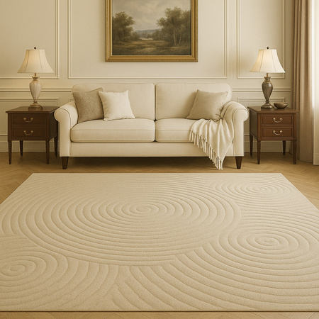 Dywan 160x230 do salonu pętelkowy duży japandi nowoczesny ciężki gruby POLO, beżowy