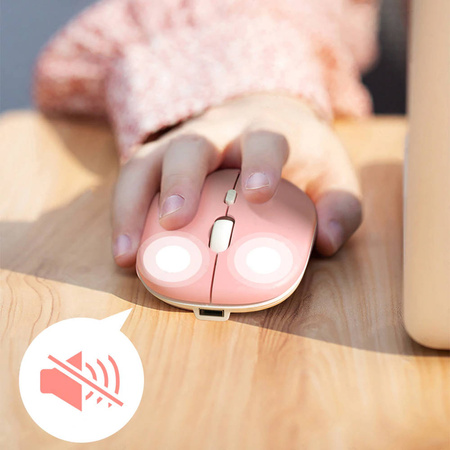 Myszka Bezprzewodowa mysz komputerowa Bluetooth 2.4G Sensor Optyczny, żółta