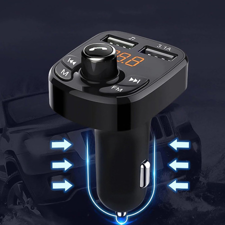 Bluetooth FM car transmitter 2xUSB Kebidu A5