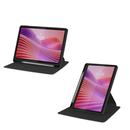 Puzdro 360 Crystal na Lenovo Tab 10.1 2025, čierne - ochranné so stojanom, prístup k portom a tlačidlám