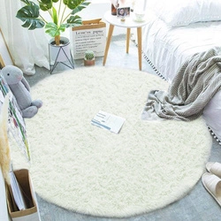Shaggy Strado 120x120 WhiteLime (White Lime) round carpet