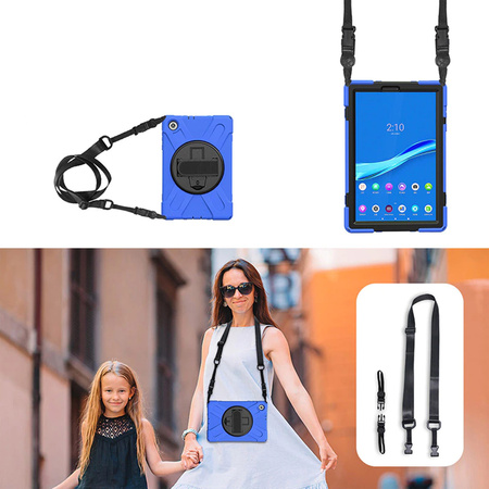 Armored case with strap for Lenovo Tab M11 TB330FU 10.95" (Navy blue)