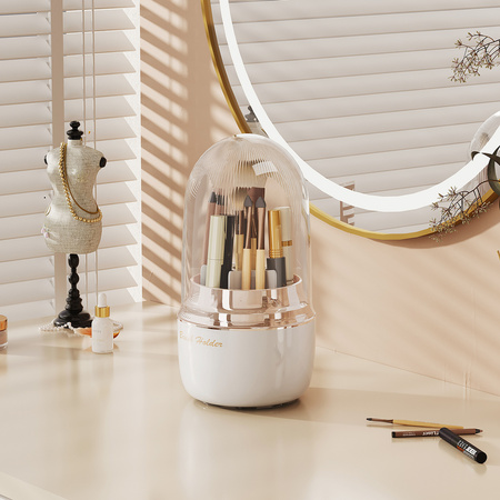 Bella casket organizer for cosmetics and brushes capacious acrylic white ideal for dressing table