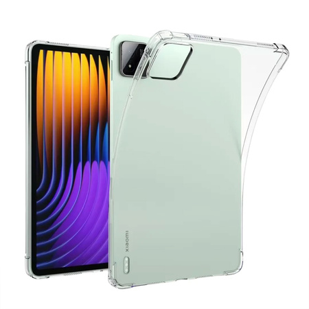 Puzdro Silikónové na Xiaomi Pad 7 / Pad 7 Pro 11.2 / Xiaomi Pad 7 Pro, priehľadné - ochranné so stojanom