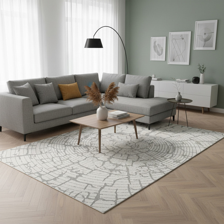 Dywan 120x170 do salonu pętelkowy duży japandi nowoczesny ciężki gruby POLO, szary