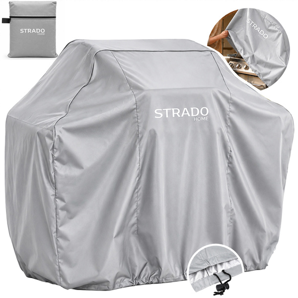 Pokrowiec na grill 190x71x117 cm wodoodporny ochrona UV srebrny