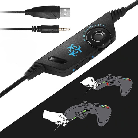 LED gaming headphones with microphone HunterSpider V01 (Red)