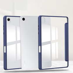 Puzdro Clear Pencil na Samsung Galaxy Tab S11 11 SM SMX736 s klapkou, tmavomodré - ochranné