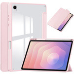 Puzdro Clear Pencil na Samsung Galaxy Tab S11 11 SM SMX736 s klapkou, ružové - ochranné