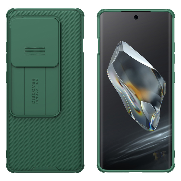 Etui Nillkin CamShield Pro do OnePlus 12R, zielone - ochronne z podstawką, dostęp do portów i przycisków