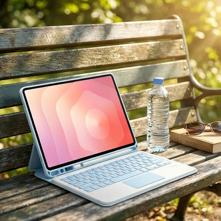 Puzdro s klávesnicou Bluetooth na Samsung Galaxy Tab A11+, modré - ochranné so stojanom