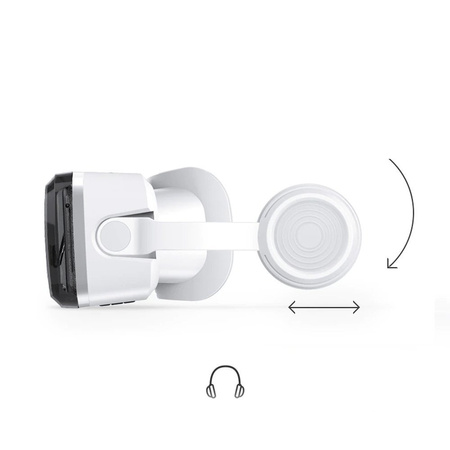 Okulary gogle VR 3D 360 Shinecon G04BS ze słuchawkami - do smartfona