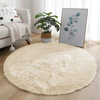 Okrúhly koberec Shaggy 120x120 cm, béžový CreamBeige - plyšový do obývačky