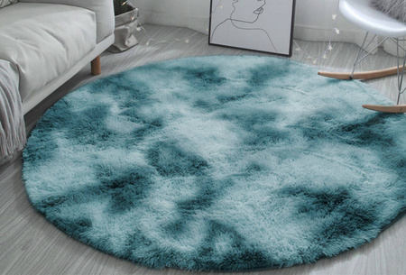 Shaggy Ombre Strado Round Carpet 100x100 OmbreNavy (Dark Blue)