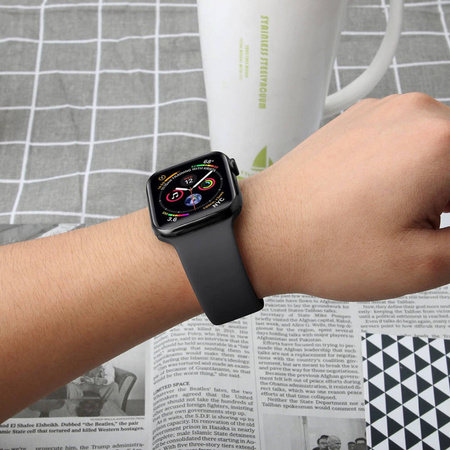 Pasek silikonowy opaska do Apple Watch 7 45mm (Niebieska)