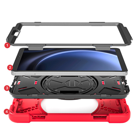 Puzdro pancierové Shockproof na Samsung Galaxy Tab A9 8 / 8.7 2023, červené - ochranné