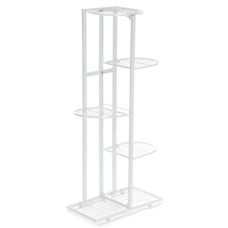 Standing metal flower pot for 6 flower pots - white