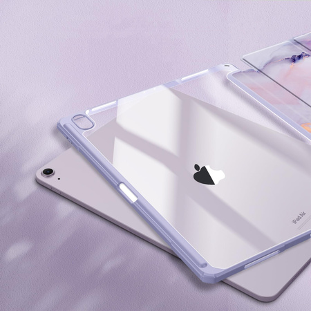 Puzdro grafické na Apple iPad 10.9 2022 Gen 10 / 11 2025 A16 Gen 11 s klapkou, fialové - ochranné so stojanom