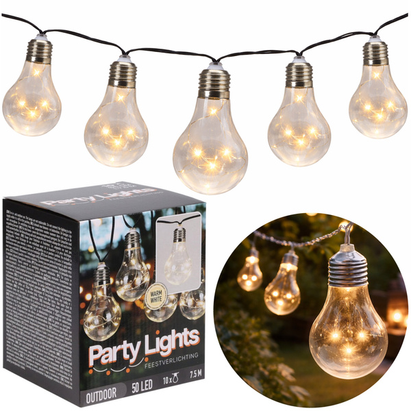 Lampki imprezowe na ogród 50LED WW