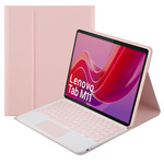 Etui z klawiaturą Bluetooth do Lenovo Tab M11, różowe - ochronne z podstawką, dostęp do portów i przycisków