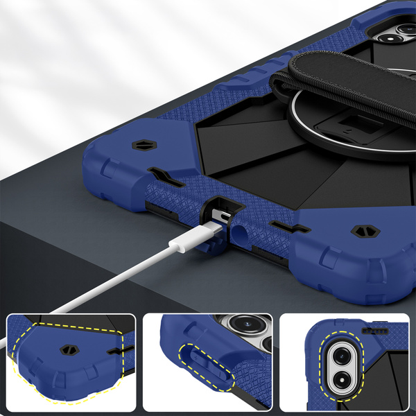 Etui pancerne z uchwytem do Redmi Pad Pro 2 12.1 2025/ Pad Pro 2024/ Poco Pad M1, granatowe