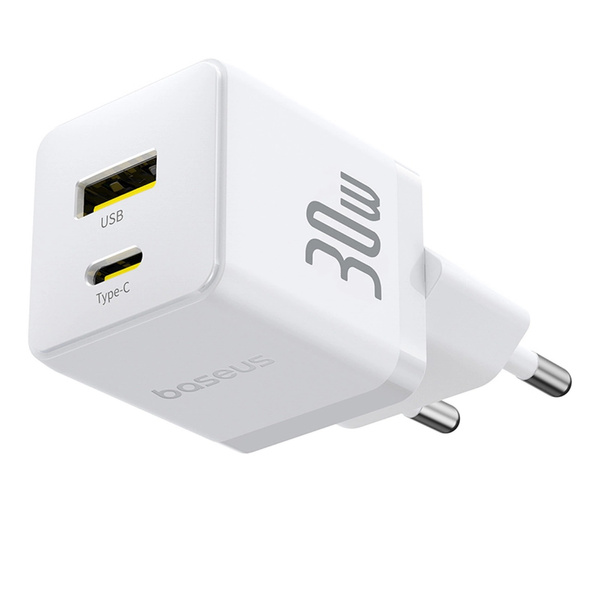 Nabíjačka sieťová Baseus Palm 30W USB-C USB-A, biela
