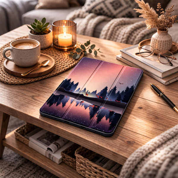 Etui Graficzne do Lenovo Tab One 8.7 25 TB305FU TB305XU, ochronne z podstawką