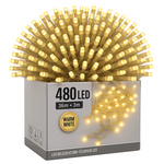Lampki choinkowe 480 LED białe ciepłe wewnętrzne zewnętrzne 39m IP44, białe
