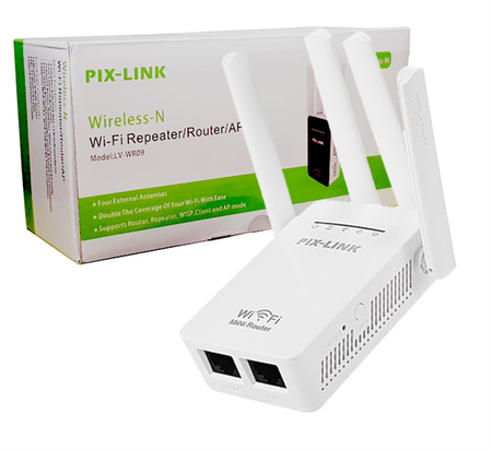 Wzmacniacz sygnału WiFi do domu biura Wi-Fi PIXLINK WR09 repeater router, biały