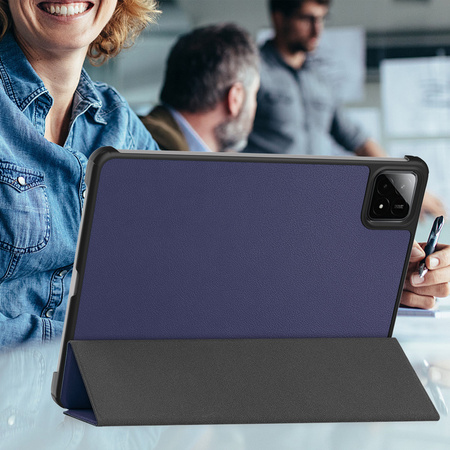 Puzdro Smart na Xiaomi Pad 7 / Pad 7 Pro 11.2 s klapkou / Xiaomi Pad 7 Pro, tmavomodré - ochranné so stojanom