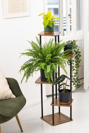 Kwietnik metalowy na kwiaty stojący wysoki 5 poziomów duży 106cm XL Palace, czarny