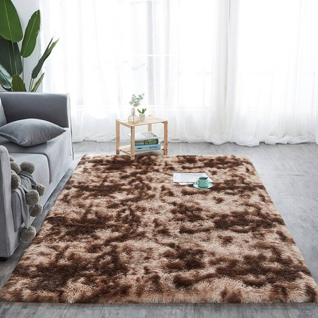 Dywan Ombre Shaggy 100x150 cm, brązowy OmbreCoffee - miękki do salonu i sypialni