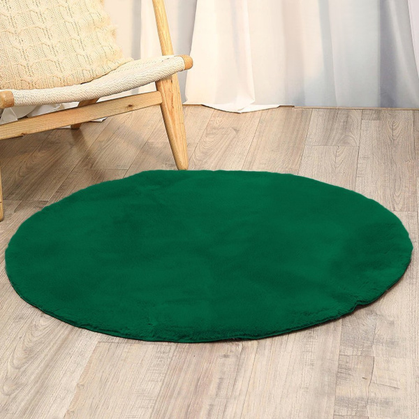 Rabbit Strado 120x120 BottleGreen round rug (Green)