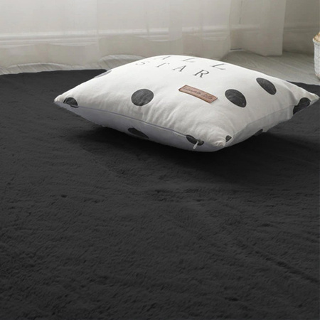 Dywan okrągły Rabbit 160x160 cm, szary - pluszowy, miękki do salonu i sypialni