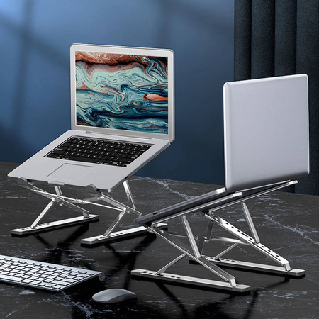 Stojan Držiak N8 nastaviteľná stojan pod notebook stabilná solídna, strieborná