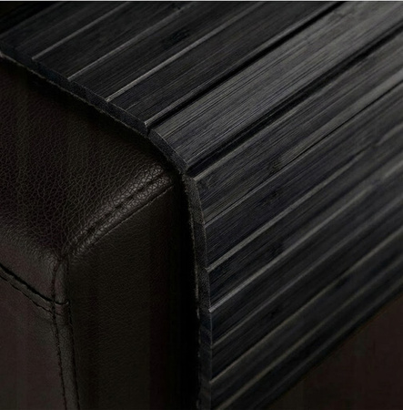 PODŁOKIETNIK na sofę kanapę podkładka nakładka elastyczna taca bambusowa, czarny